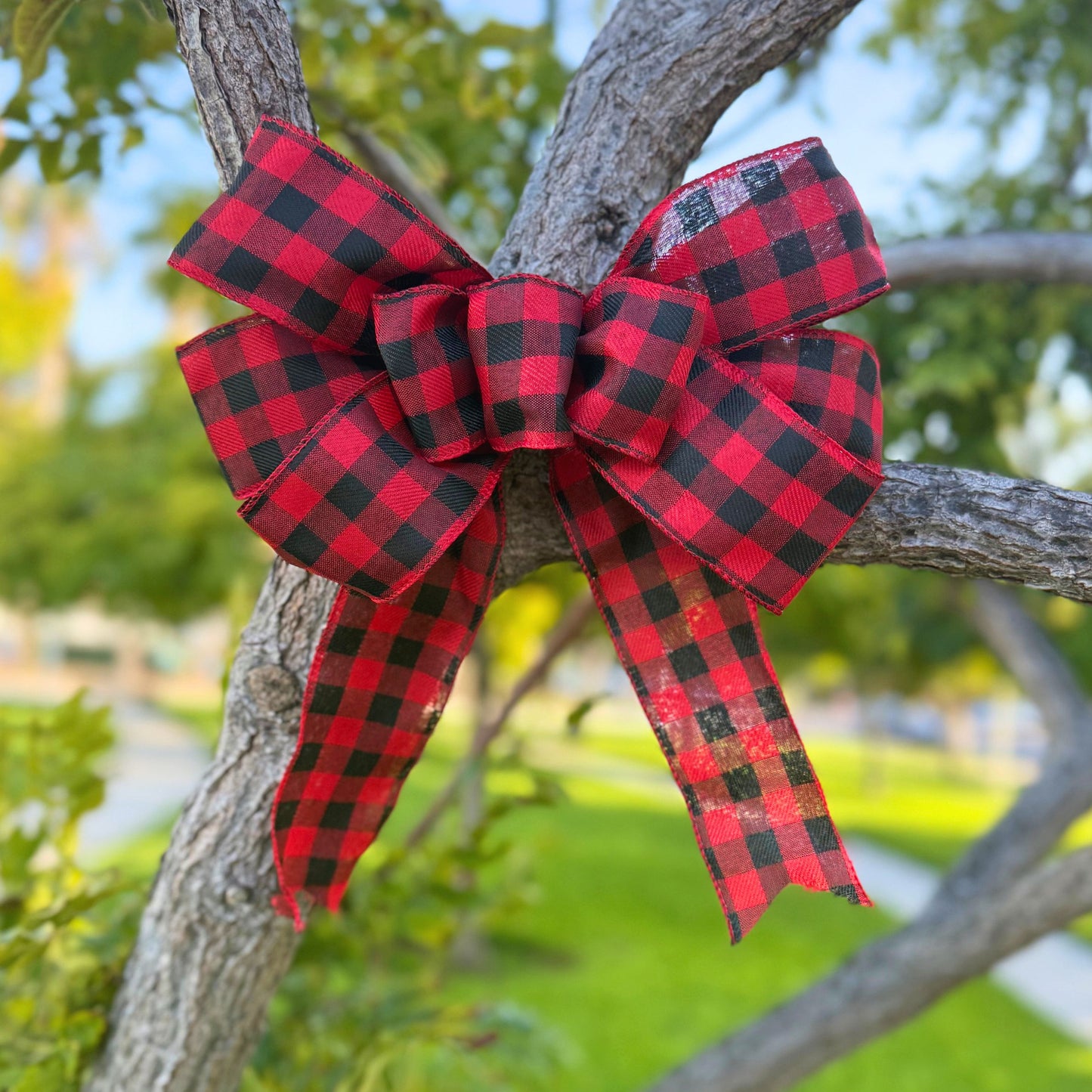 Rustic Buffalo Plaid Bow