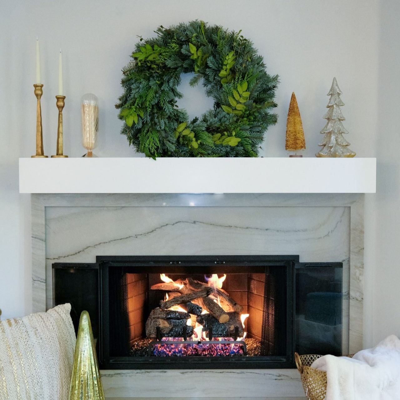 Silver Bells 26" Fresh Wreath