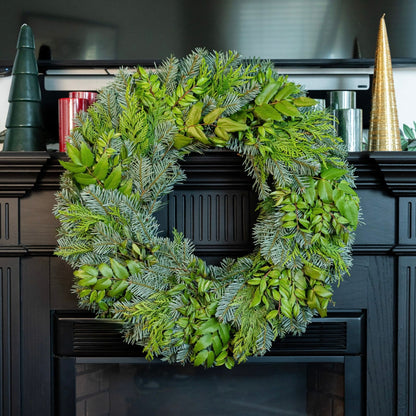 Silver Bells 26" Fresh Wreath