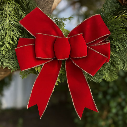 Classic Burgundy Velvet Bow