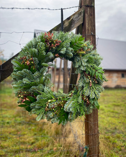 Silver Bells 26" Fresh Wreath