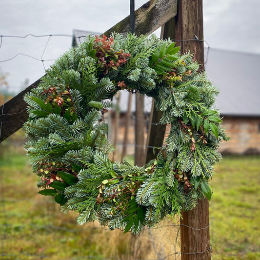 Silver Bells 26" Fresh Wreath