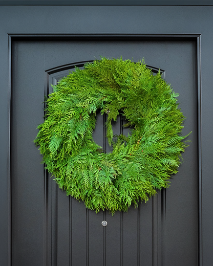 Winter Solstice 26" Fresh Cedar Wreath