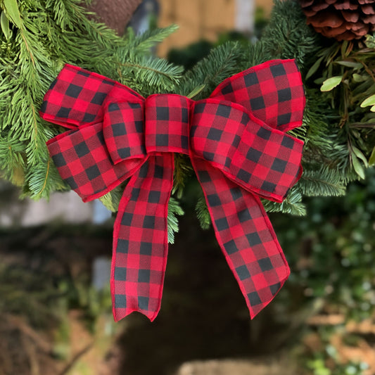 Rustic Buffalo Plaid Bow